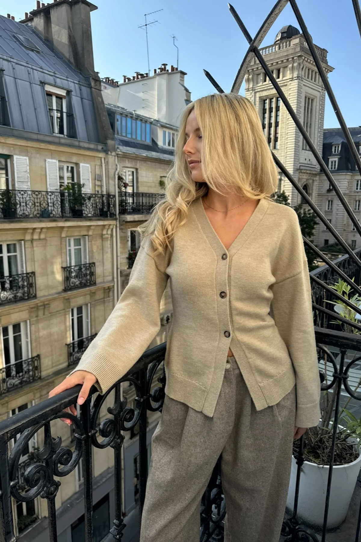 BYIC Karmaic Fitted Cardigan beige beige