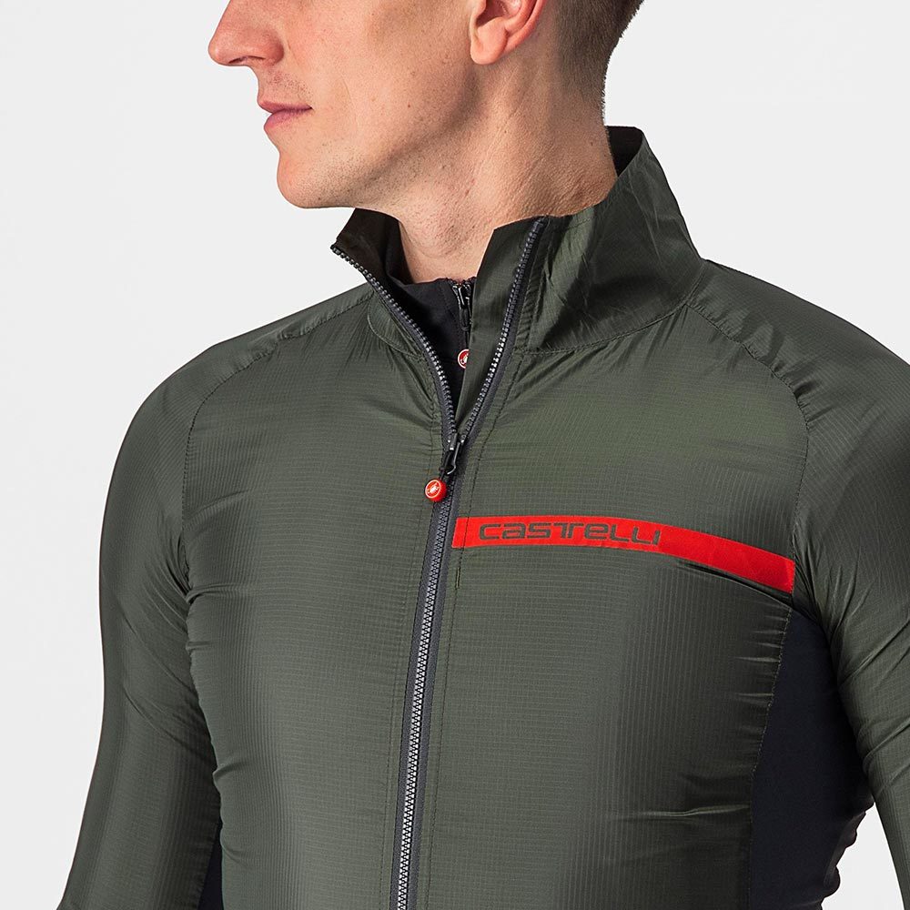 Castelli Squadra Stretch Fietsjack Groen/Donkergrijs Heren