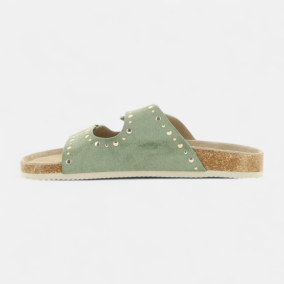 Mules semelle liège Femme kaki