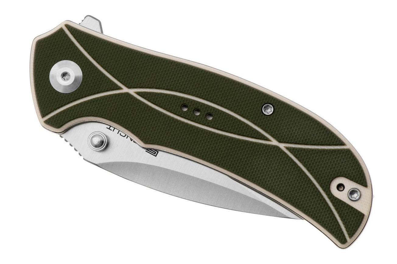 Sencut Hyrax S23097-2 Satin 9Cr18MoV, Green Ivory Line G10 zakmes