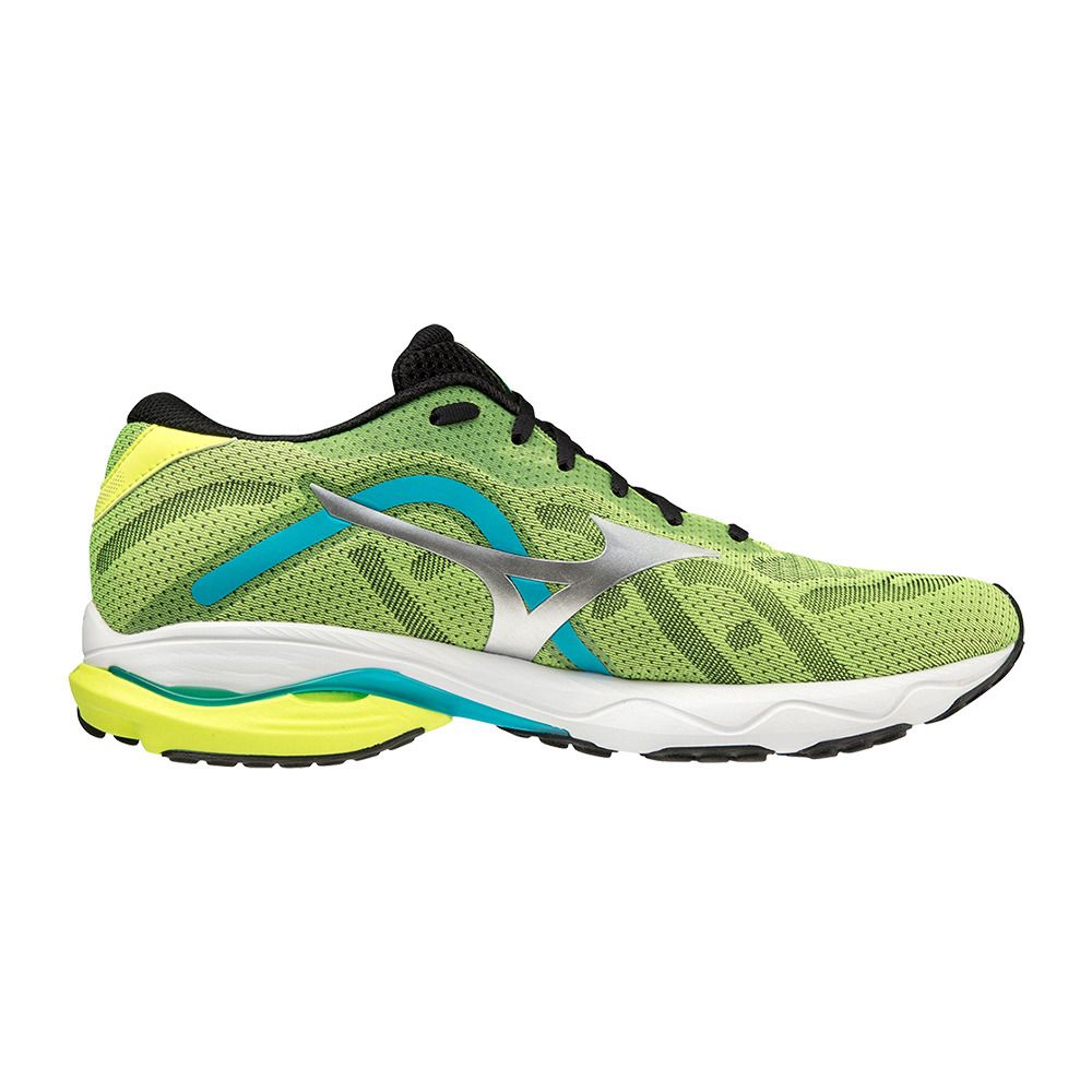 Mizuno WAVE ULTIMA 13 - Chaussures running Homme syellow/silver/peacockb