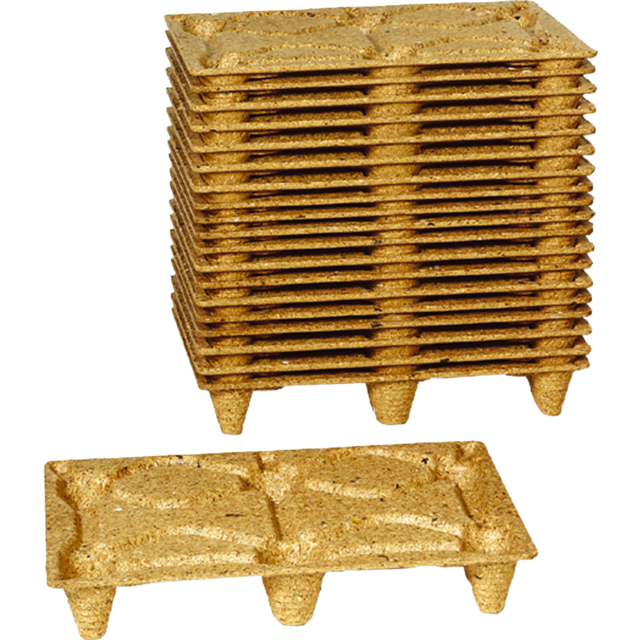 Houtvezelpallet, hout, 80x60x12cm, bruin