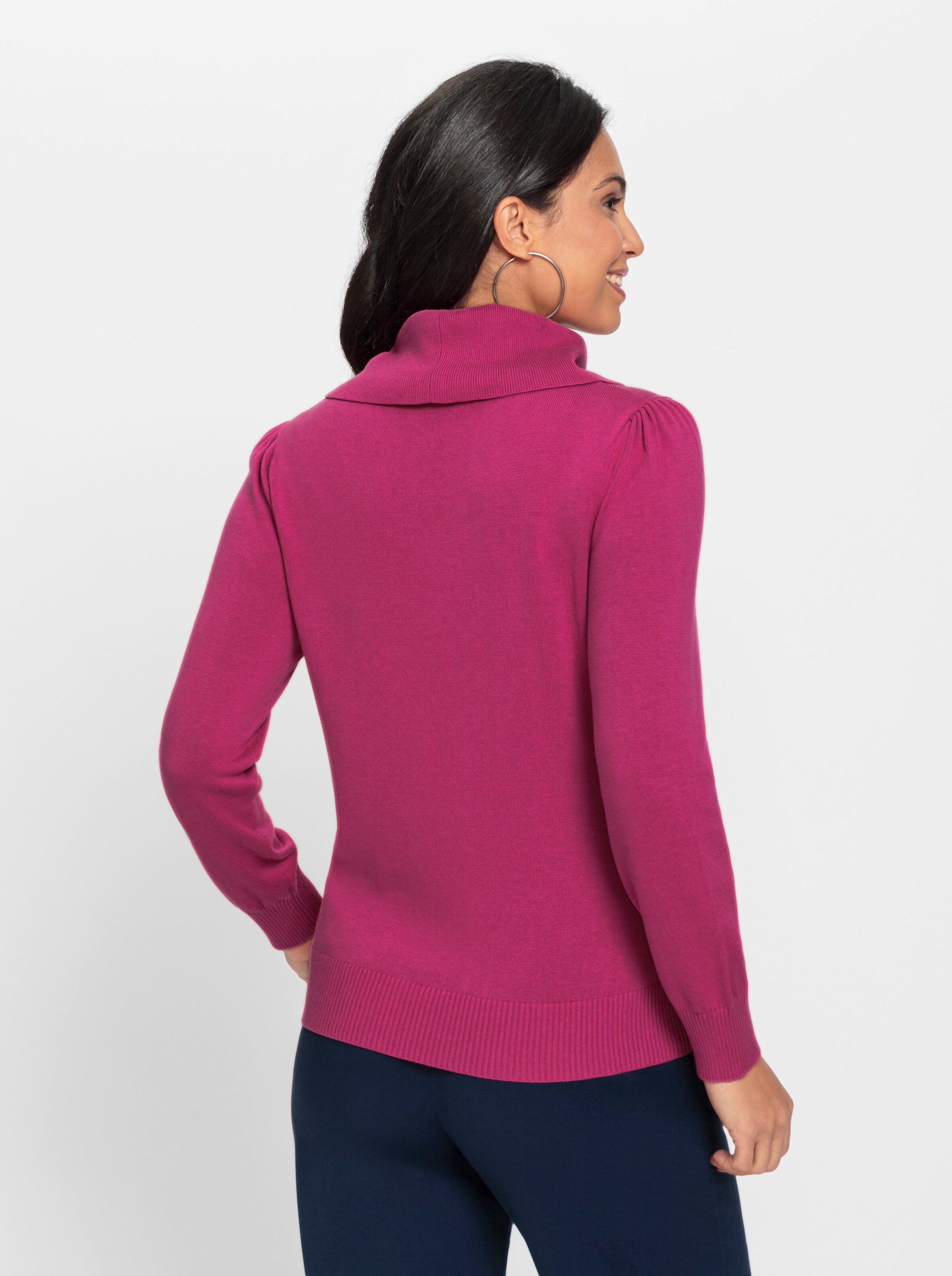 Wasserfallpullover in fuchsia
