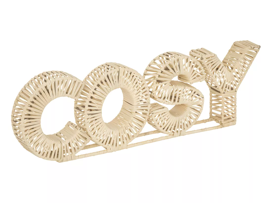 Mot déco COSY en Rotin L 64 cm