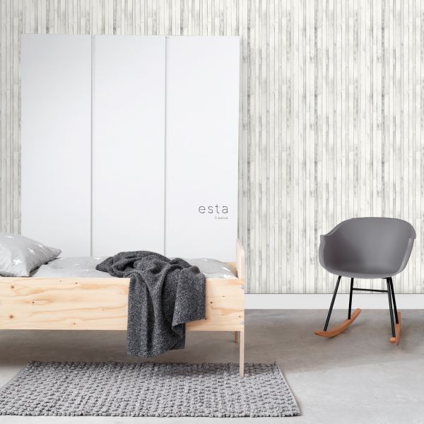 Estahome Sloophout Behang - 0,53 x 10,05 m - Donkerblauw