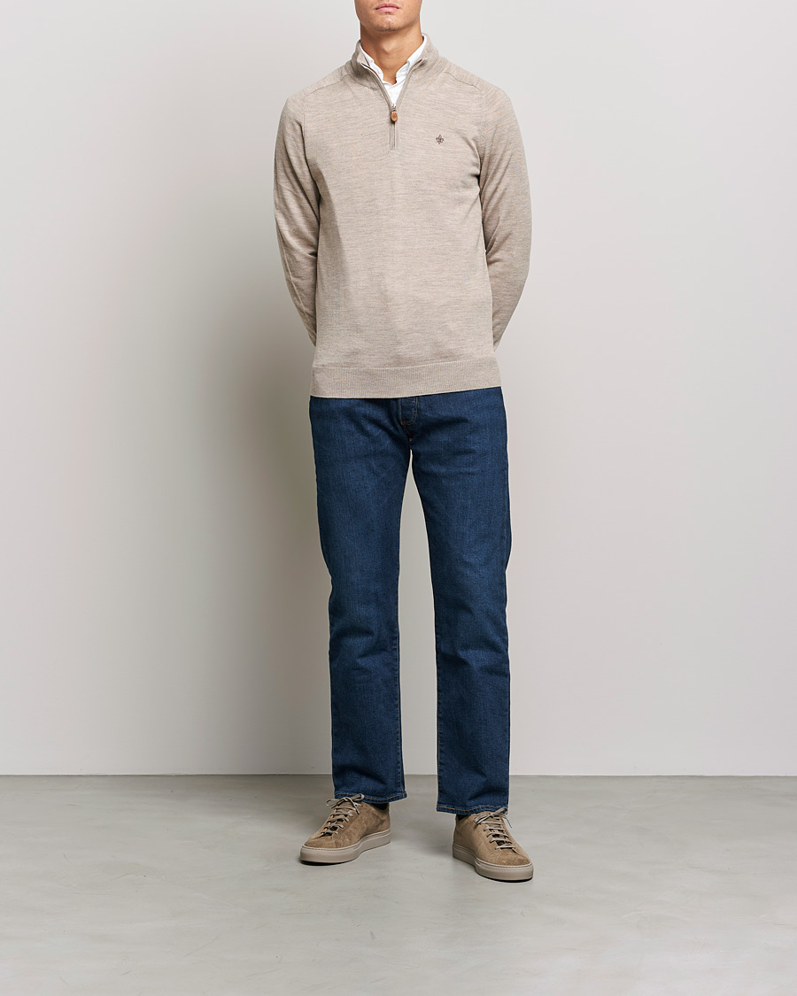 Morris John Merino Half Zip Khaki