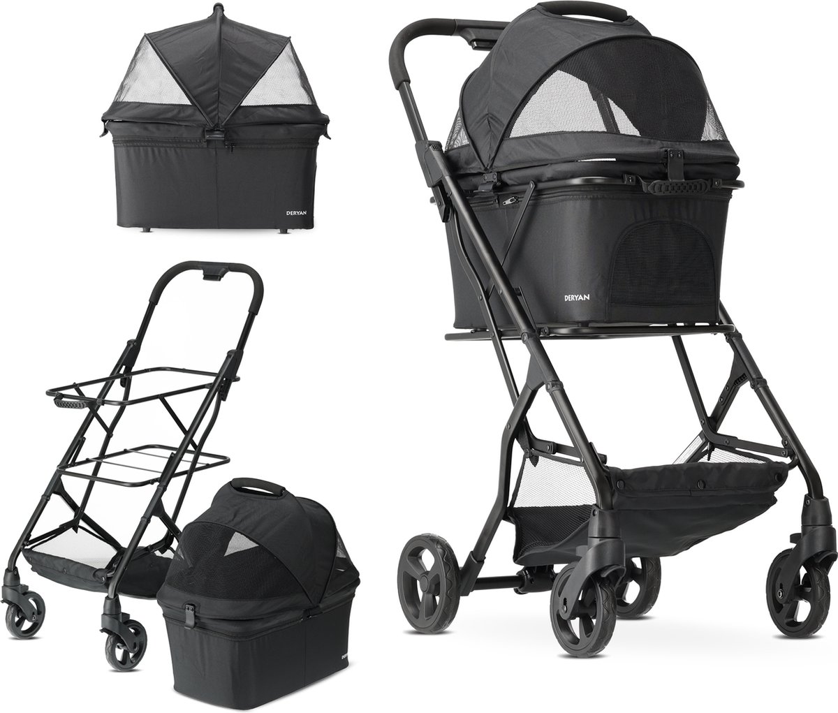 Deryan Luxe inklapbare hondenbuggy