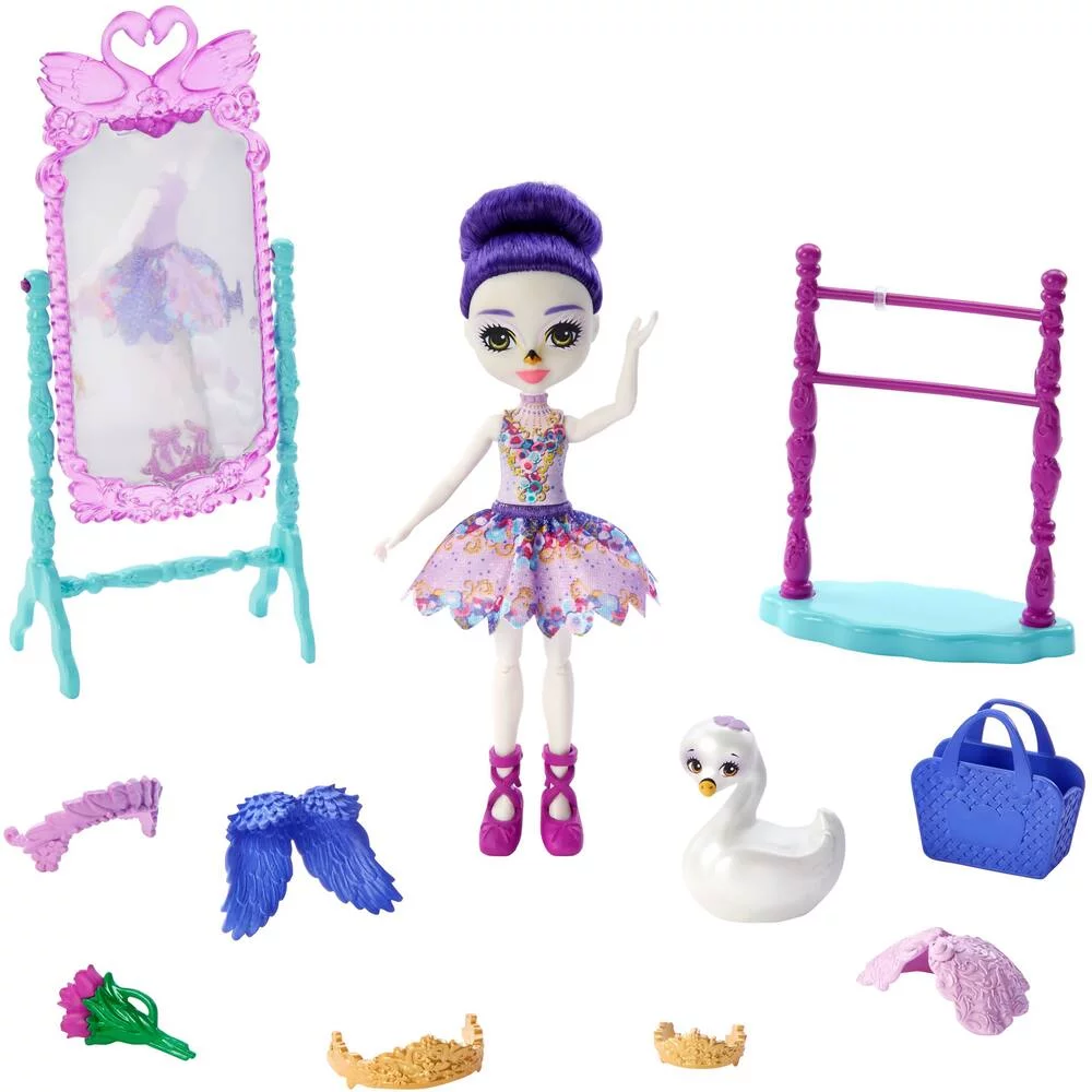 COFFRET STUDIO DE DANSE DE SARELY CYGNE - MINI-POUPÉE ENCHANTIMALS