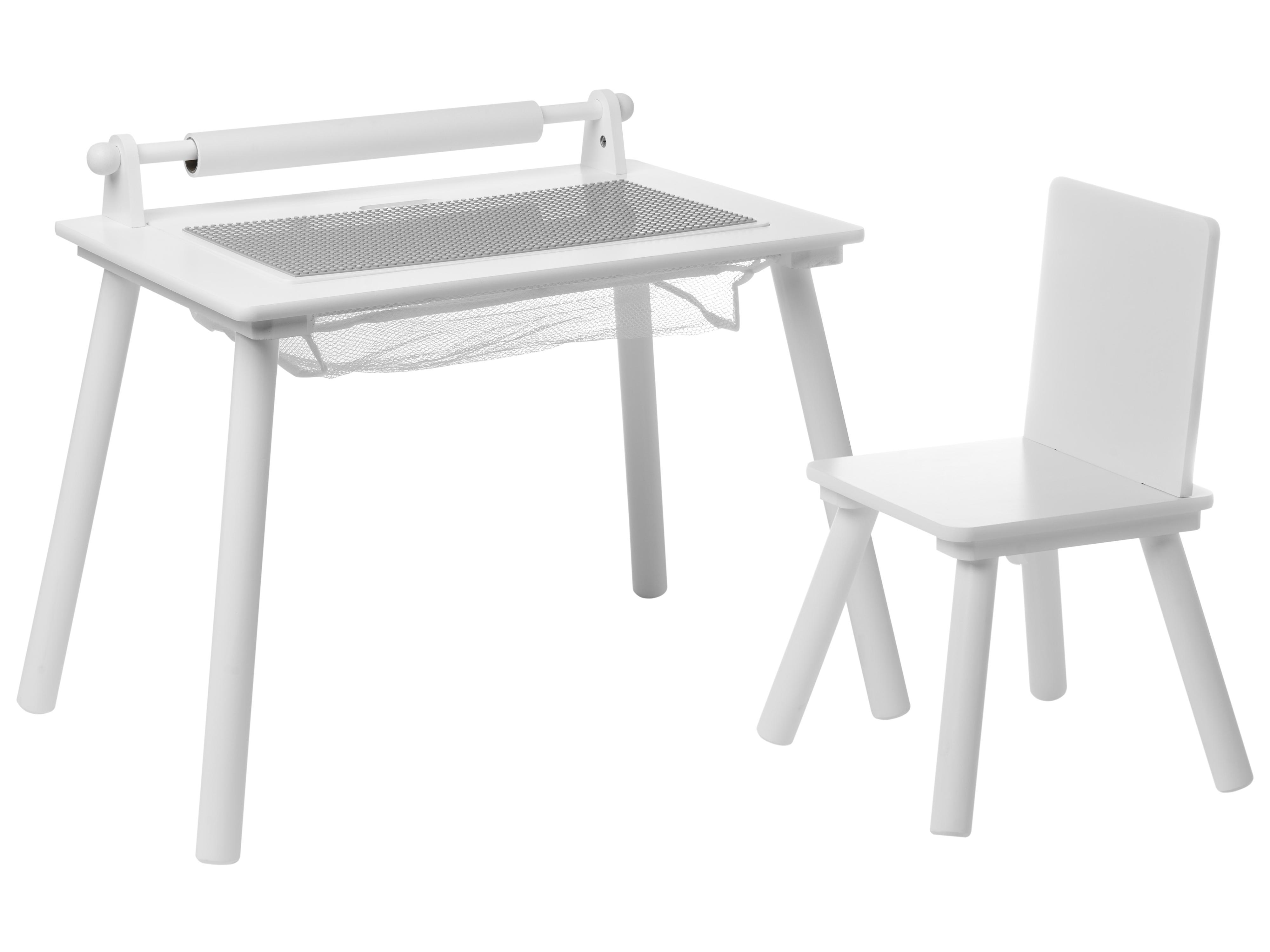 Kindertafel en stoel set MOONTA Wit