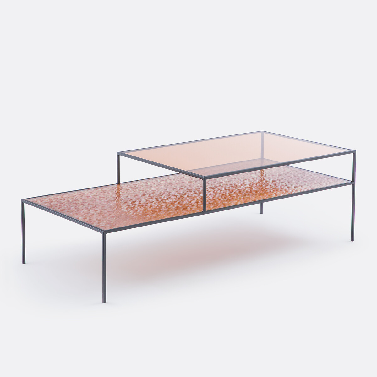 LA REDOUTE INTERIEURS<br>Mesa de centro Erita com tampo de vidro duplo