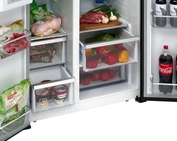 Concept LA7691BC, Fritstående, Amerikansk dør, Sort, Berøring, 543 L, SN-T