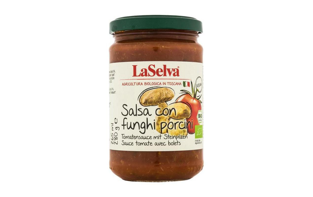 Glas Bio Tomatensauce Steinpilze 280 gSauce mit Tomaten und Steinpilzen
