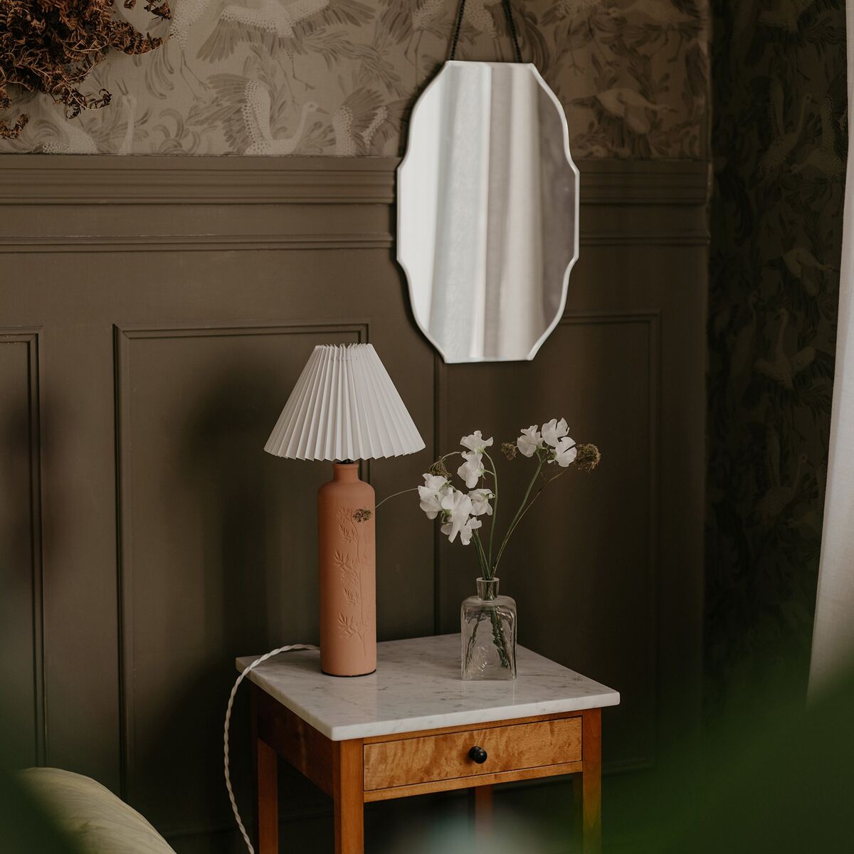 Flora Terrakotta bordlampe, 46 cm