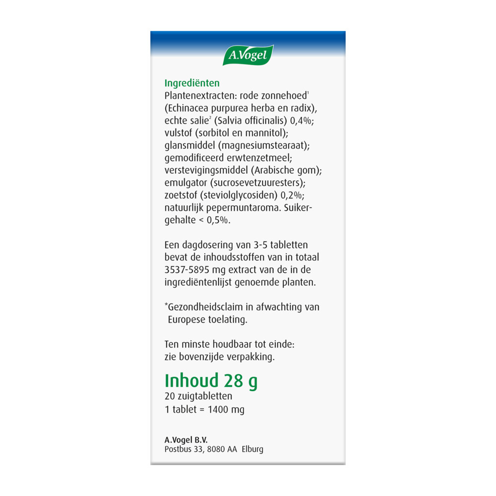 A.Vogel Keeltabletten 20 zuigtabletten