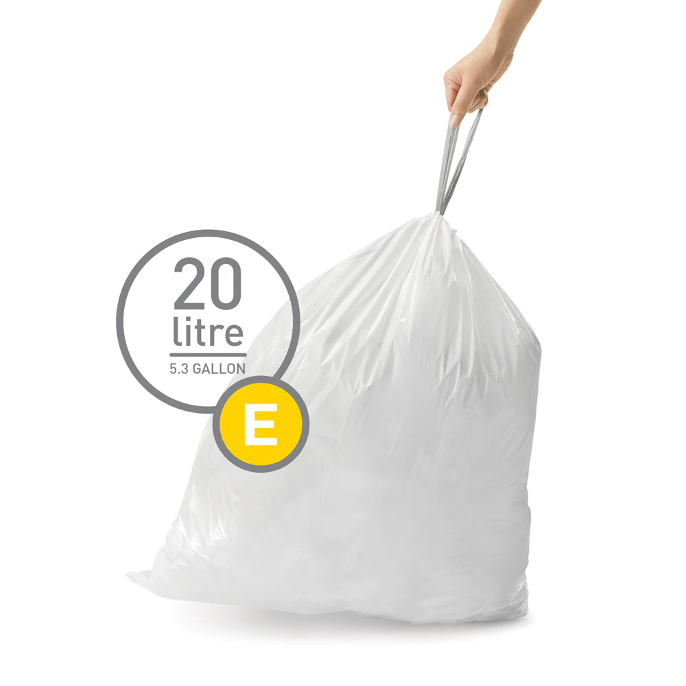 Pack de 20 sacs poubelle 20L code E Simplehuman