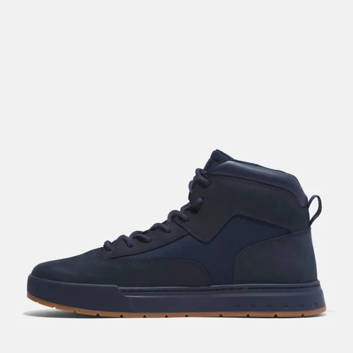 Chukka masculina L Street em tecido e couro na cor azul marinho.