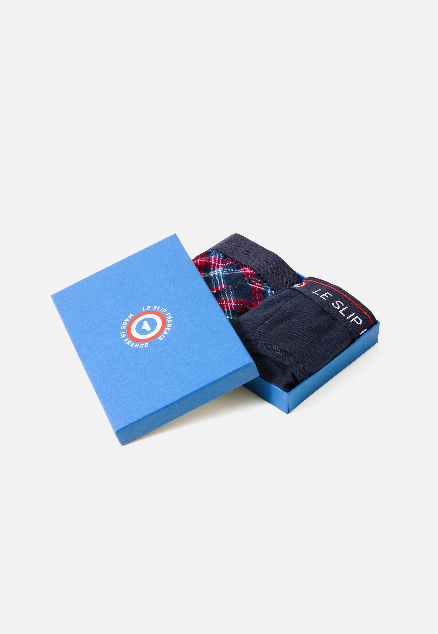 Duo de slips en coton-Coffret Duo Slip Terrible Marine Intrépide Tartan
