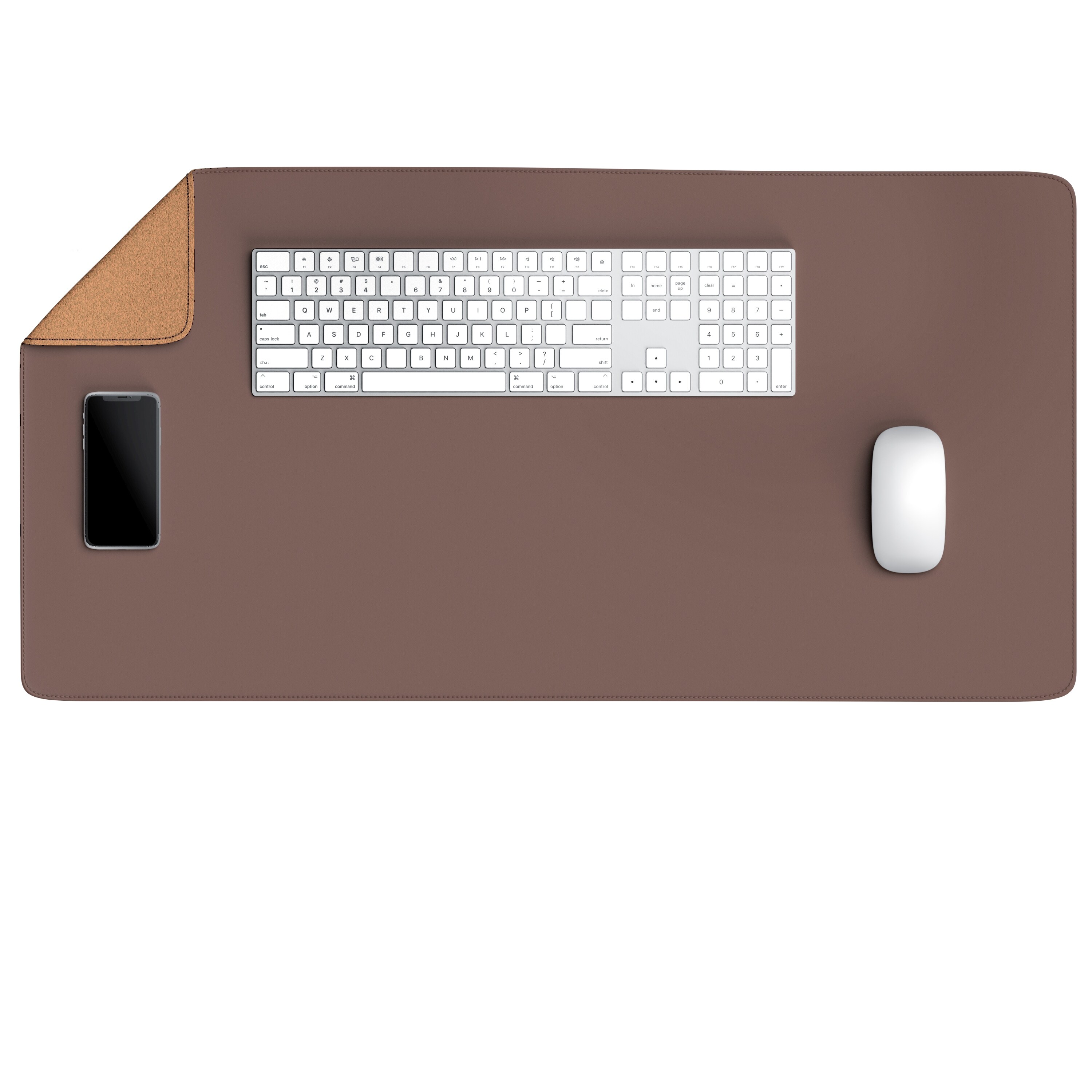 CSL Mauspad, XXL 800 x 400 x 3 mm Schreibtischunterlage, XXL Mousepad / Rutschfest, Khaki