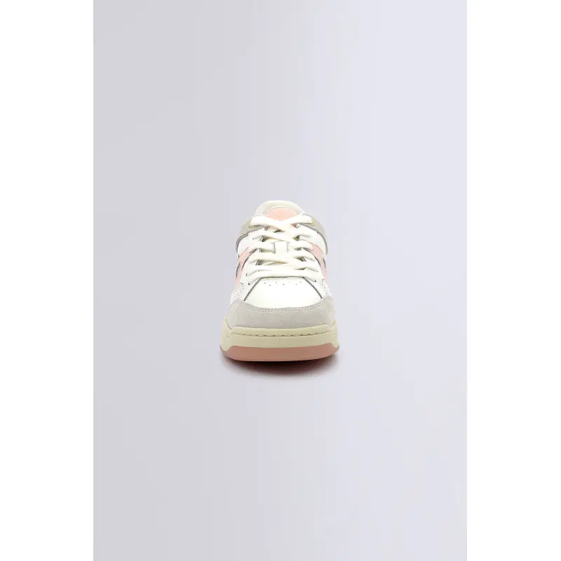 KIKOUAK JUNIOR BLANC ROSE BASKETS BASSES Cuir Mixte