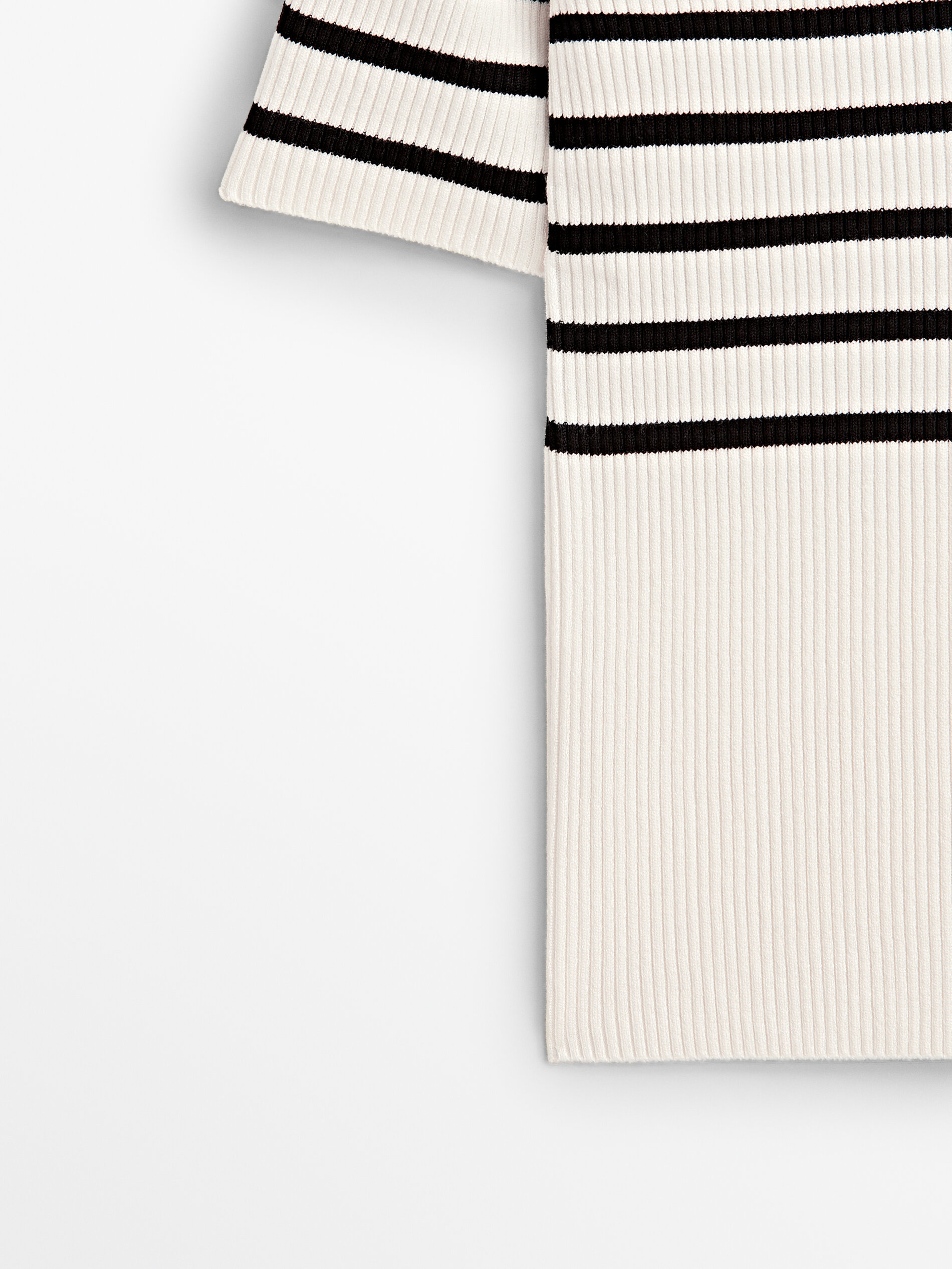 Suéter de gola alta canelado listrado - OFF-WHITE