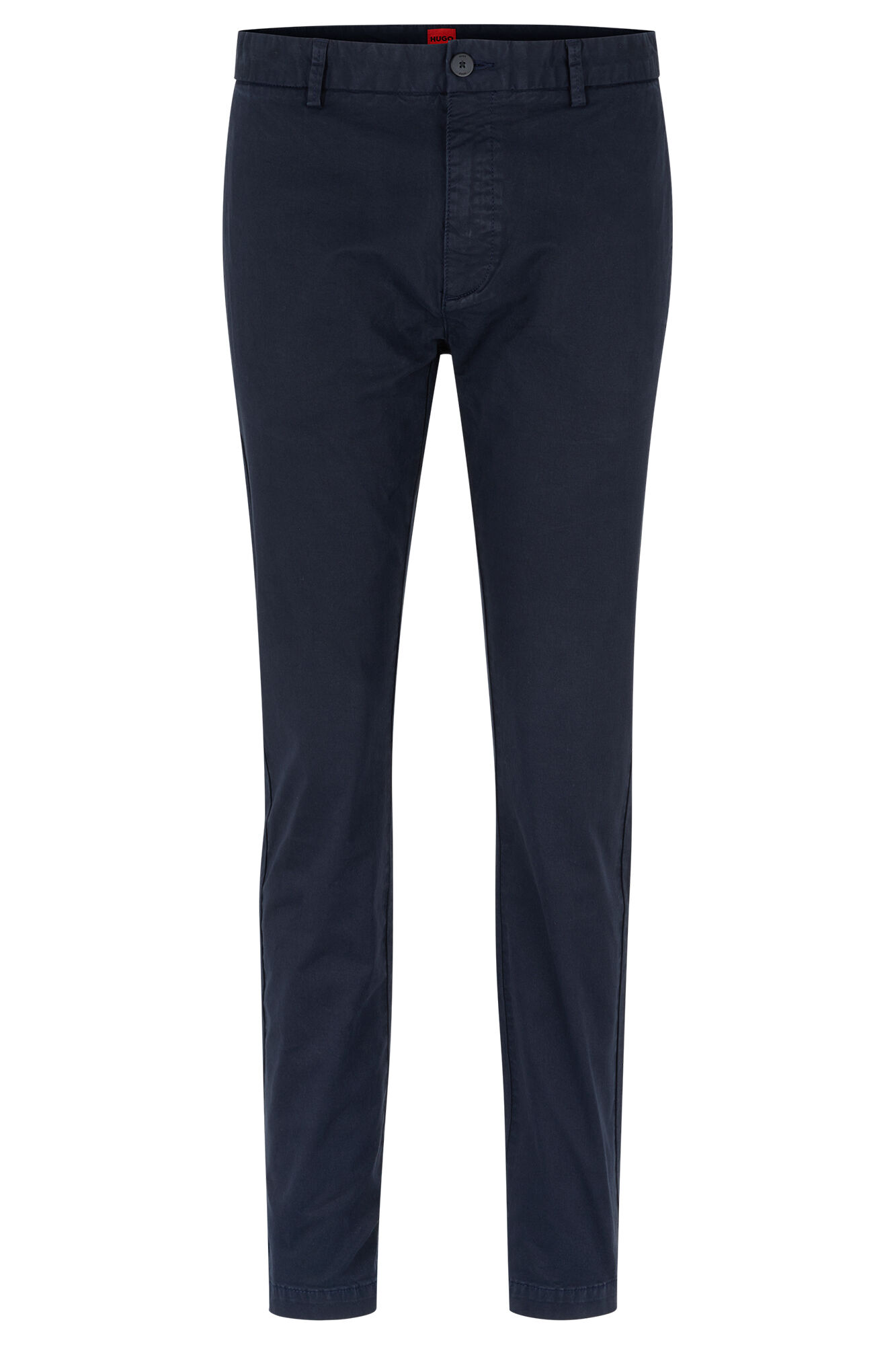 Calças chino justas com bolsos - azul escuro