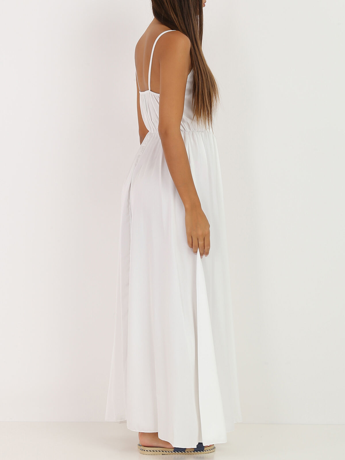 Robe portefeuille satinée- Blanc
