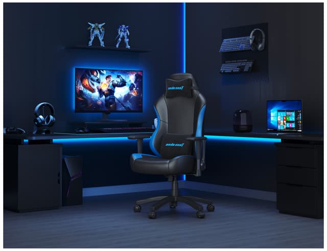 AndaSeat Luna gaming-stol (sort/blå)