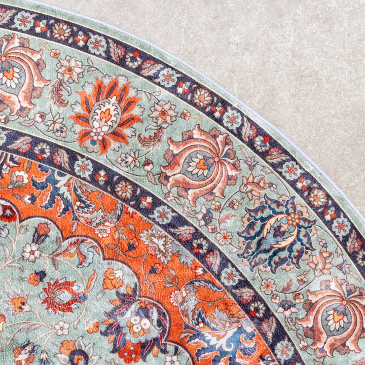 Rond vintage vloerkleed - Imagine Medaillon Groen | Rijk