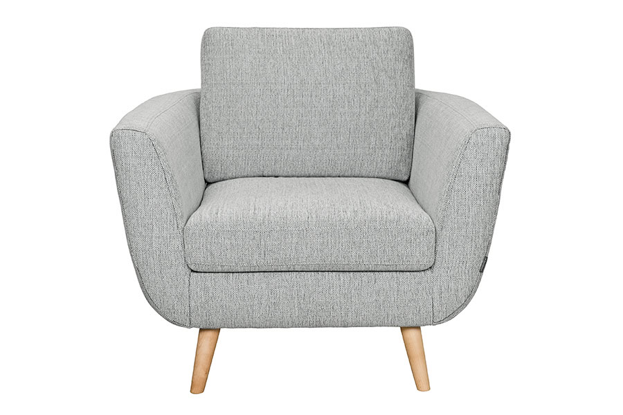 Sun stol Tekstil Cortina 1108-75 Silver med ubehandlede treben.