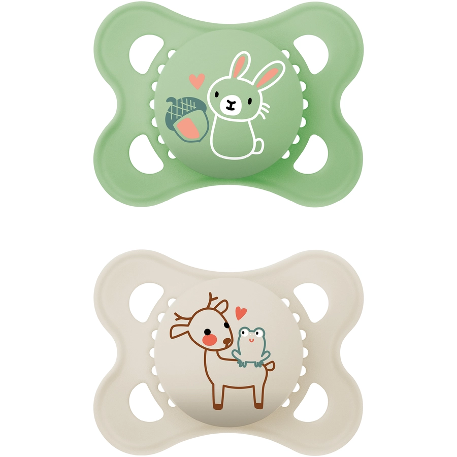 MAM Schnuller Original Silikon, 2 Stk., HaseReh, 0-6 Monate