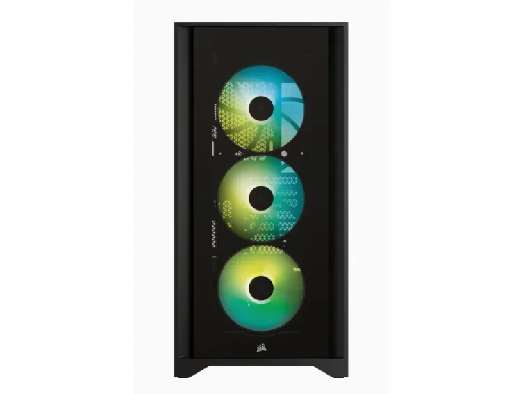 CORSAIR | iCUE 4000X RGB – Miditower - ATX - ingen strømforsyning - Sort - USB/Lyd