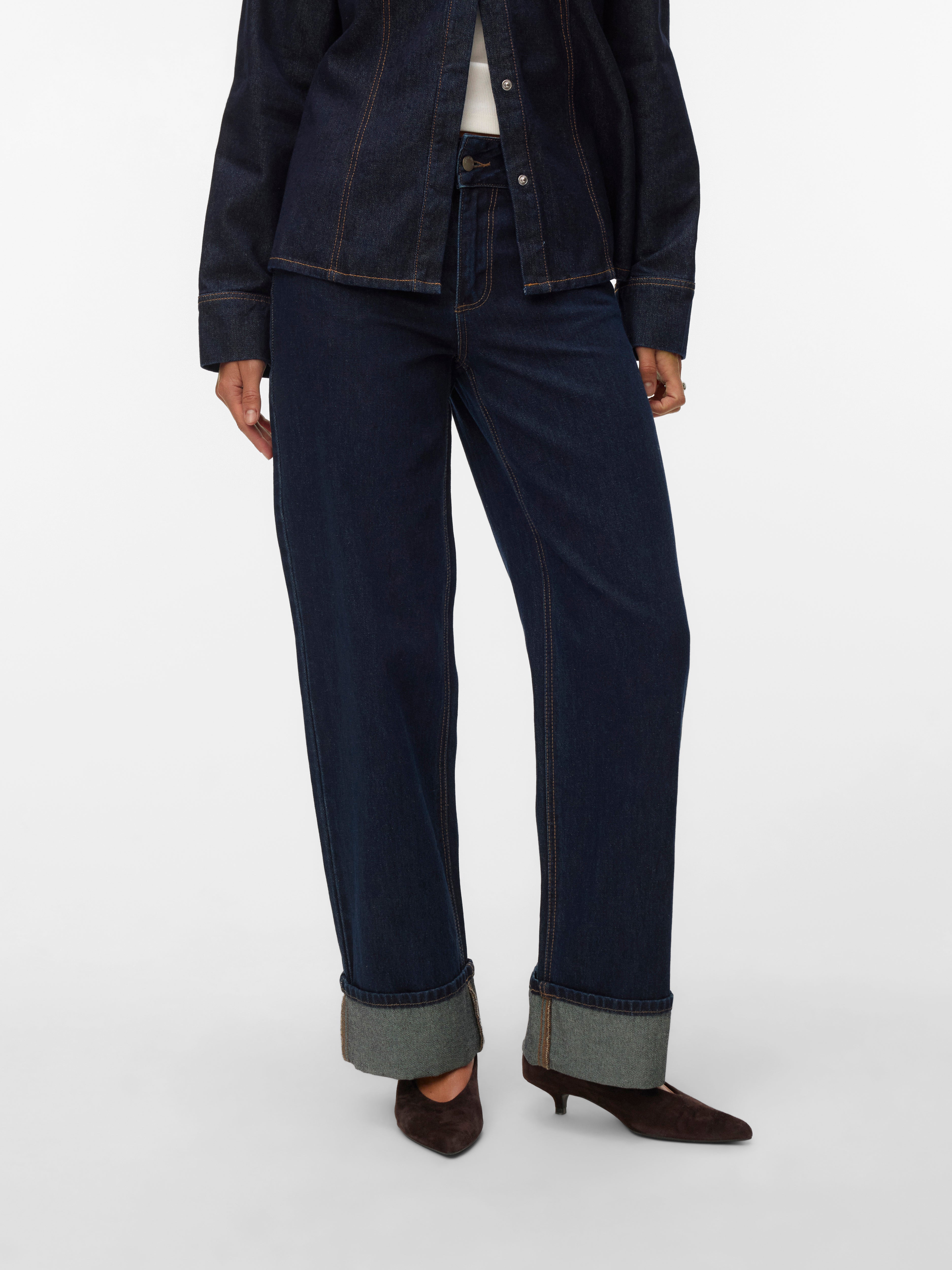 AWRENA Mid rise Wide leg fit Jeans