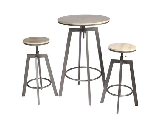 THE HOME DECO FACTORY - Ensemble table et chaises Ensemble table mange debout avec 2 tabourets aria