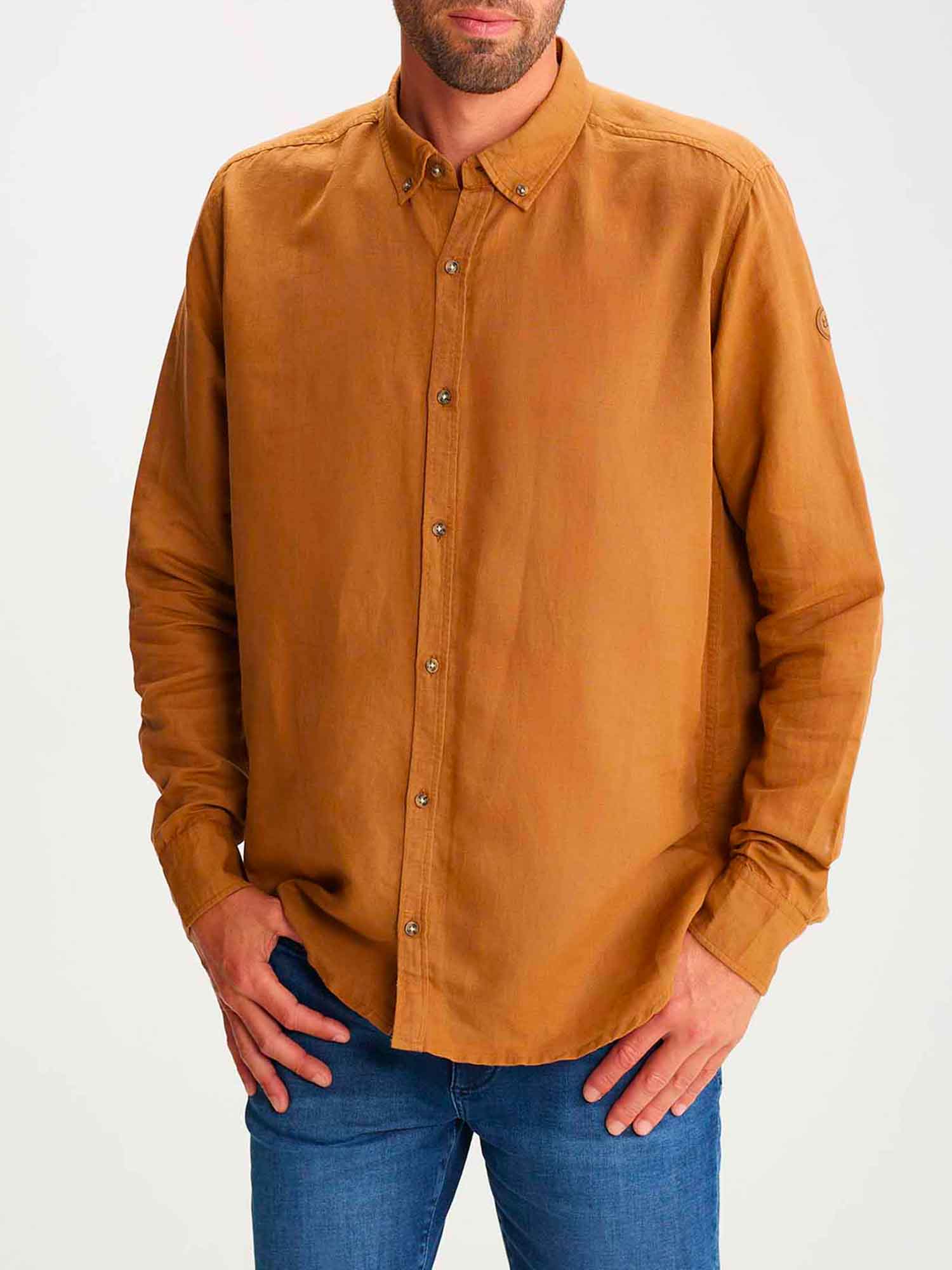Chemise Homme En Lin Marron
