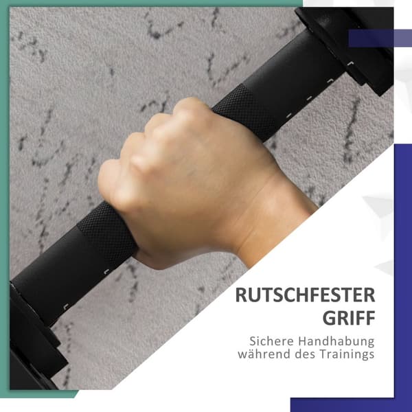 2-i-1 manualsett, 15 kg justerbart manualsett med 8 vektskiver, gulvvennlig for styrketrening, kondisjon, vektløfting, svart