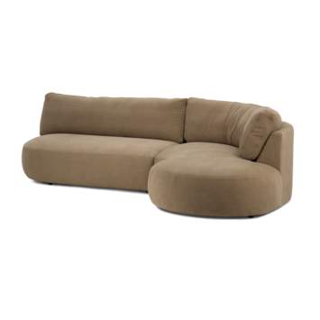 KARWEI hoekbank Ace taupe stof met verlenging rechts