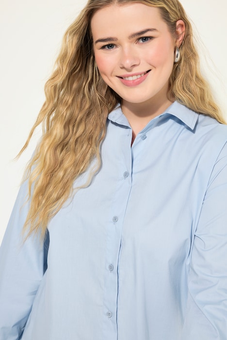 Bluse, oversized, Rücken-Knopfleiste, Langarm