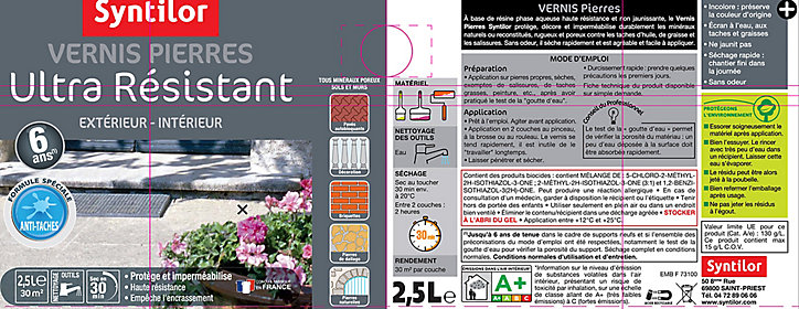 Vernis extérieur pierres Aquaréthane mat 2,5 L