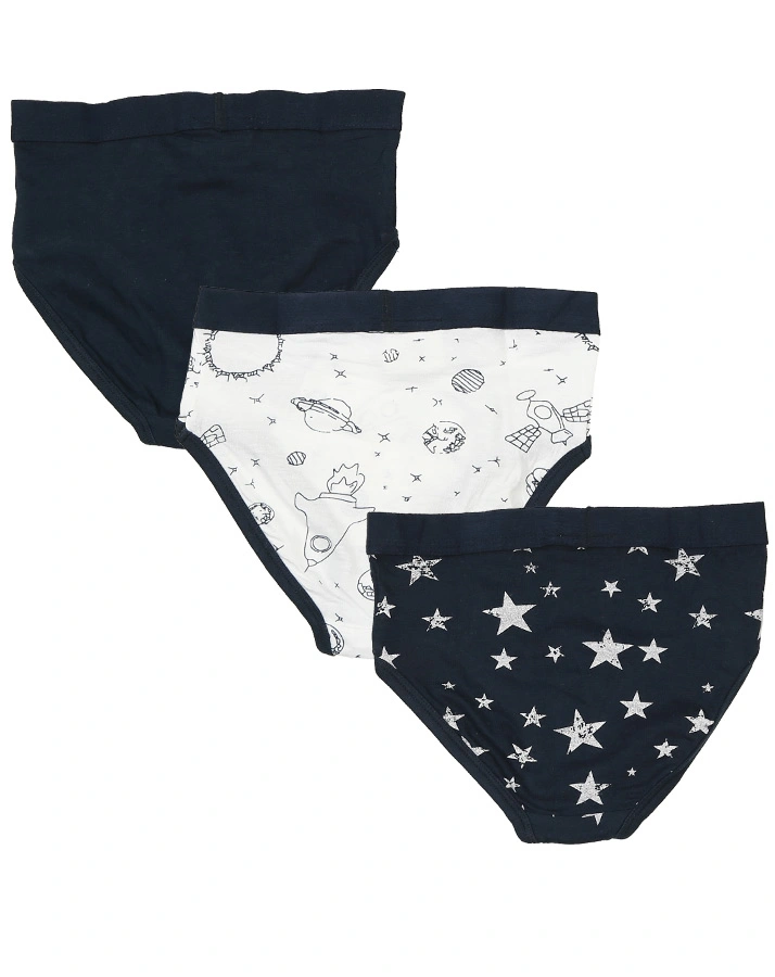 Slip SPACE & STARS 3er-Pack in weiß/marine