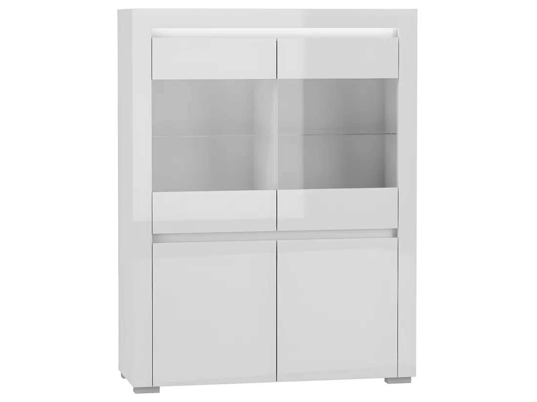 Vaisselier 4 portes LED inclus Kasla Blanc