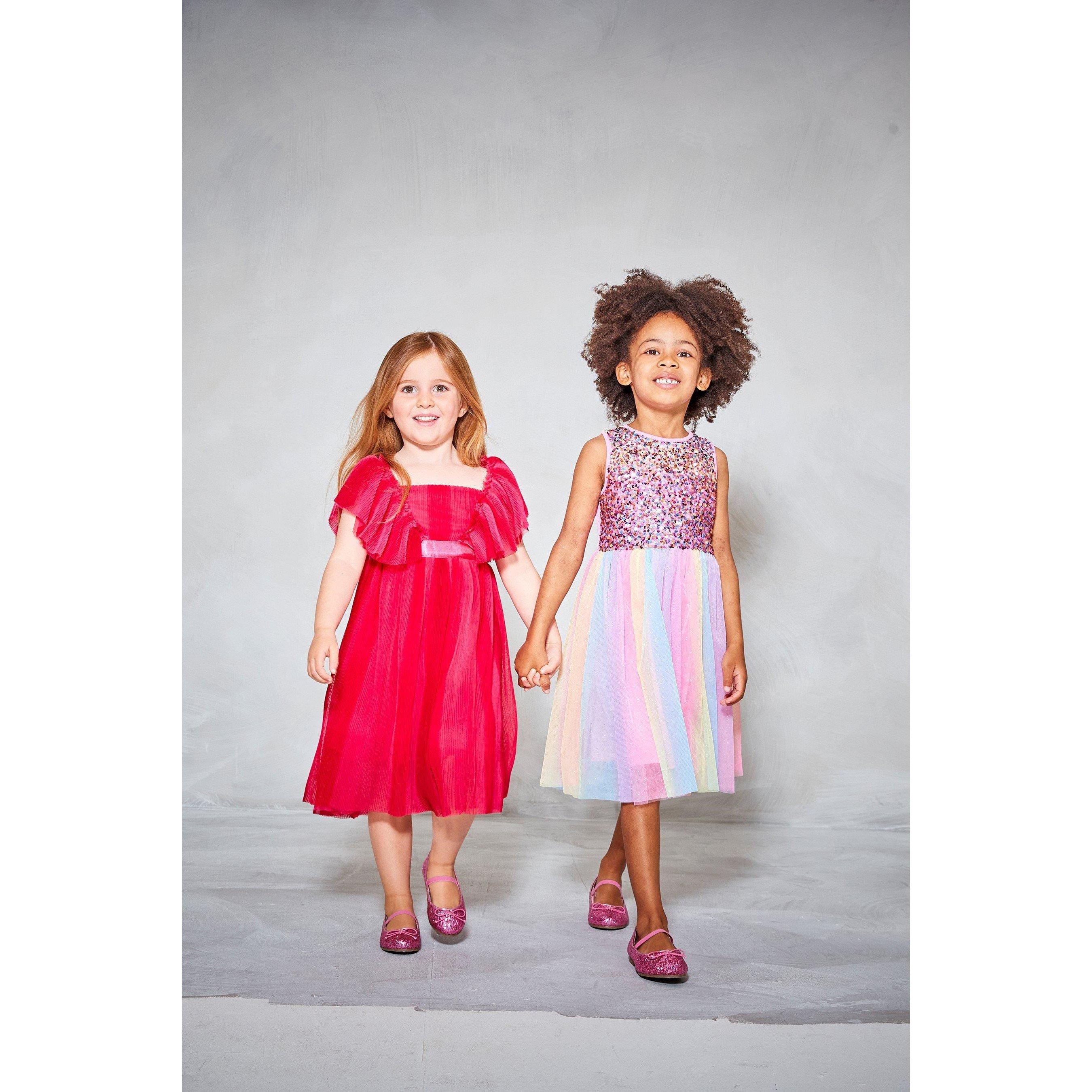 Be You Studio Younger Girls Sequin Tulle Party Dress