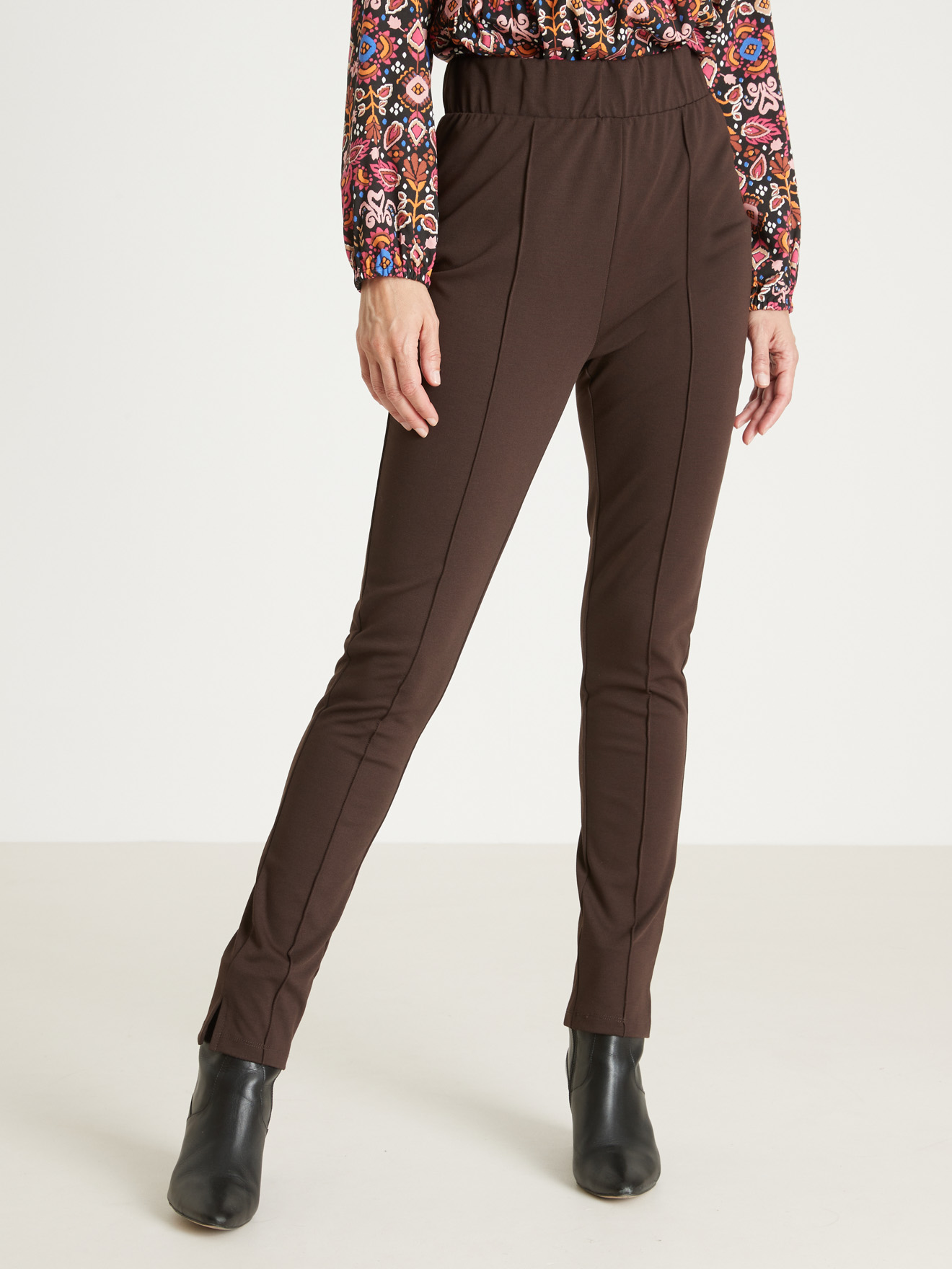 Pantalon droit élastiqué maille milano