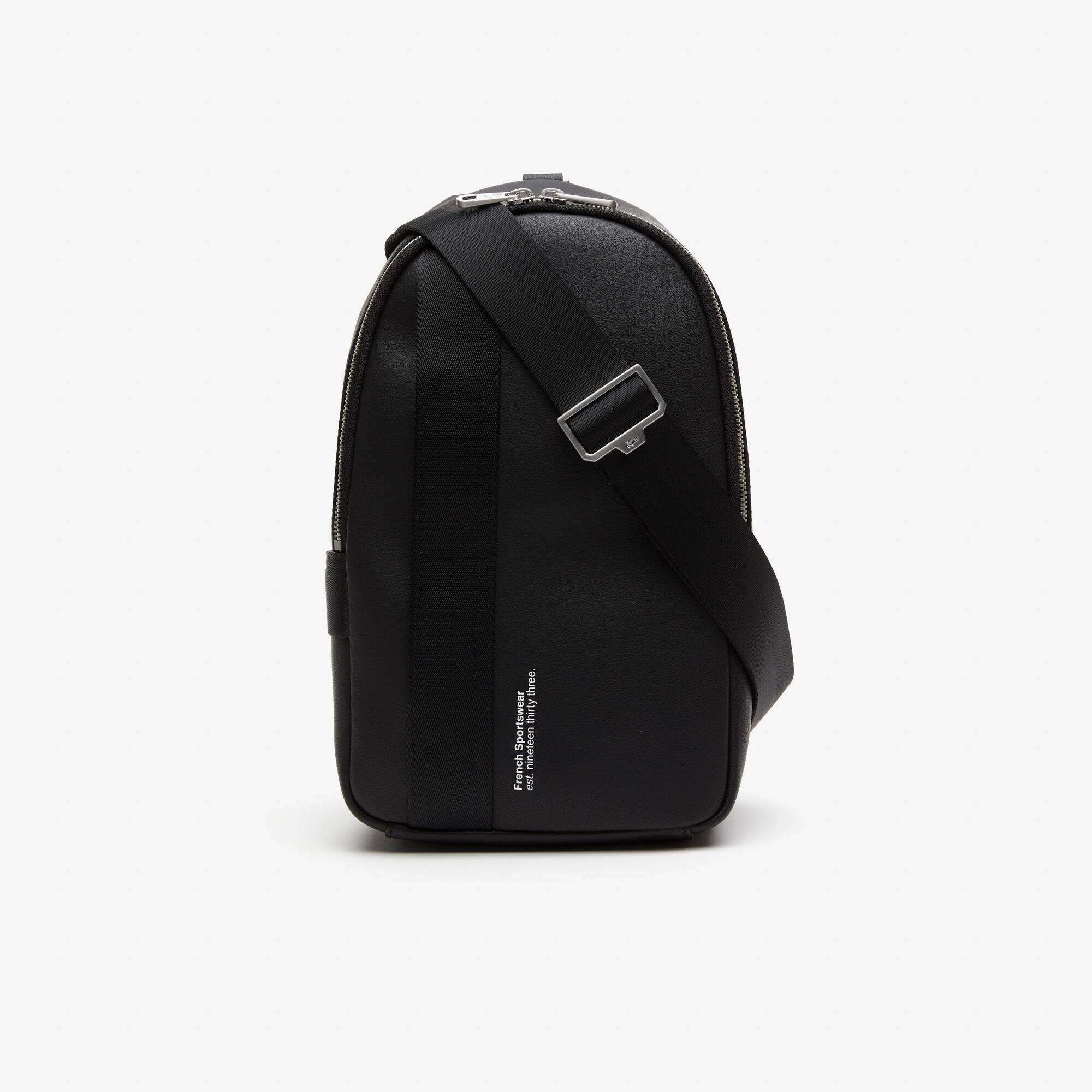 Herren Compact Ledertasche aus gespaltenem Kalbsleder Umhängetaschen & Gürteltaschen - Schwarz - Lacoste - Herren