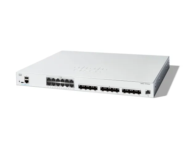 Cisco Catalyst 1300-24XTS - Switch - L3 - smart - 12 x 10 Gigabit Ethernet   12 x 10 Gigabit SFP  - monterbar på stativ