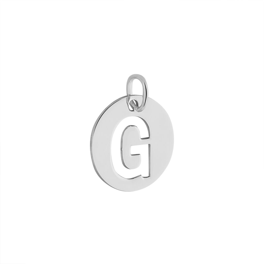 Pendentif Elio G Argent Blanc