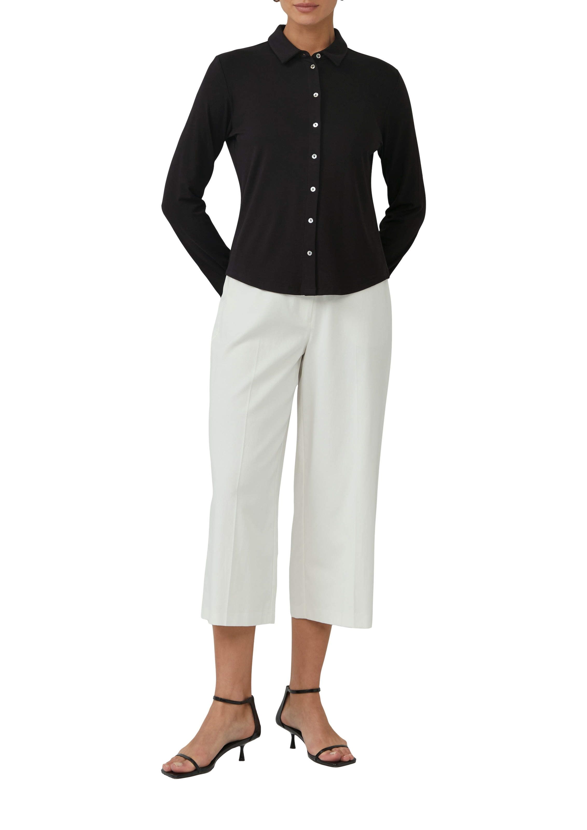 s.Oliver BLACK LABEL Hemdbluse , mit Perlmuttknöpfen