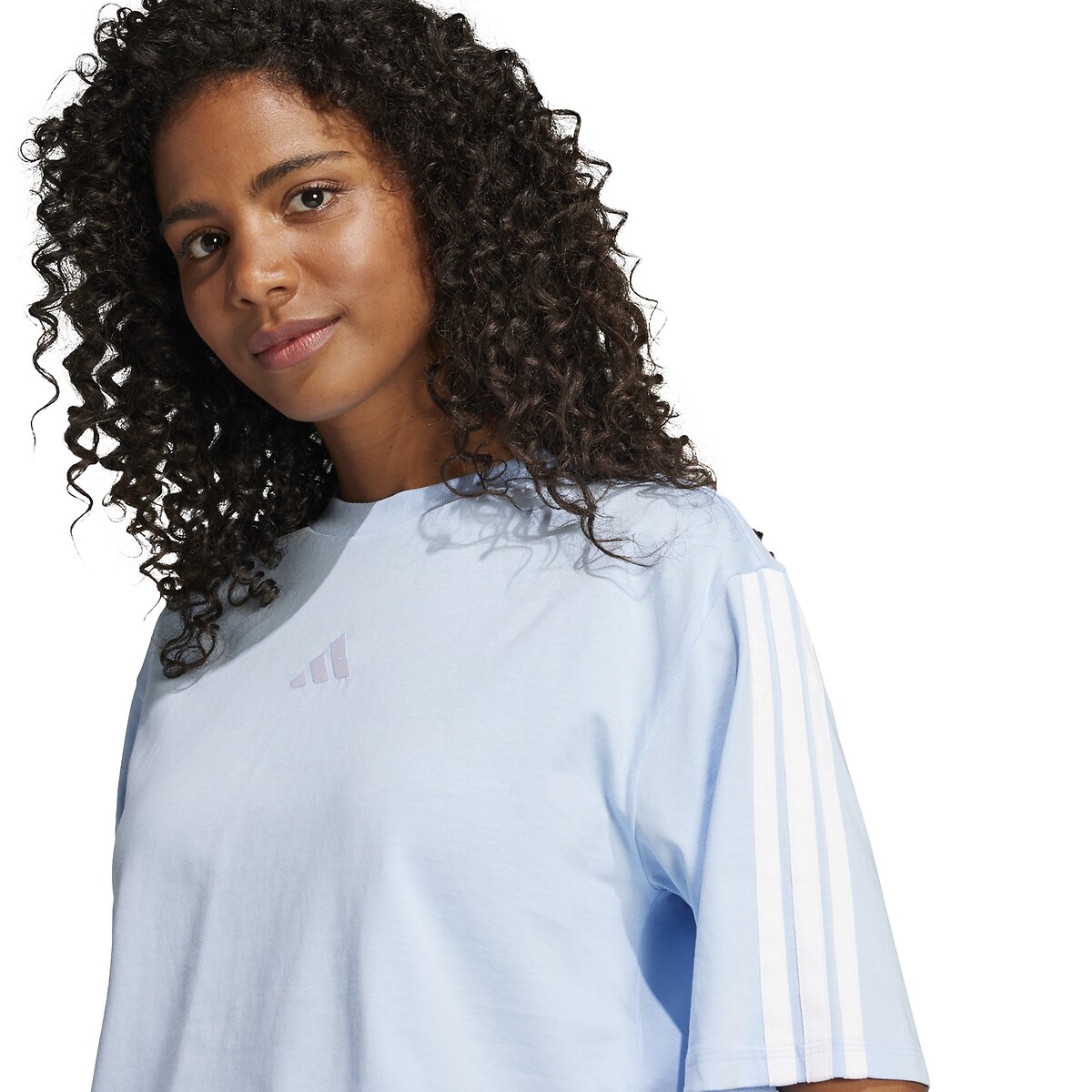 ADIDAS ROUPAS ESPORTIVAS<br>Camiseta folgada essencial com 3 listras