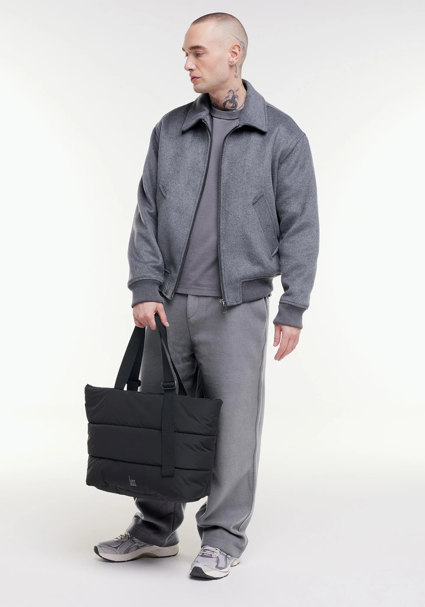 Got Bag Puffer Tote Bag Monochrome Black