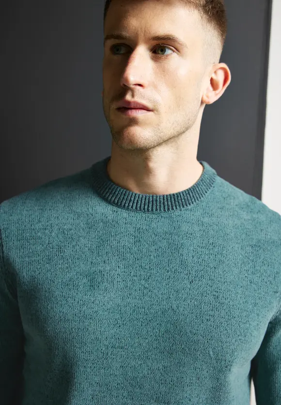 Softer Baumwollpullover - turquoise green