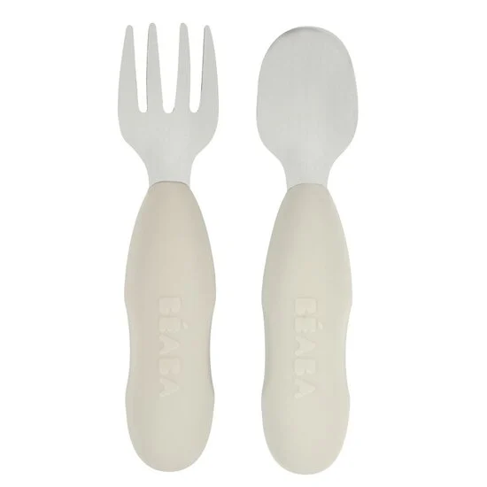 Lot de 2 pré-couverts Inox   Gris        de               Béaba